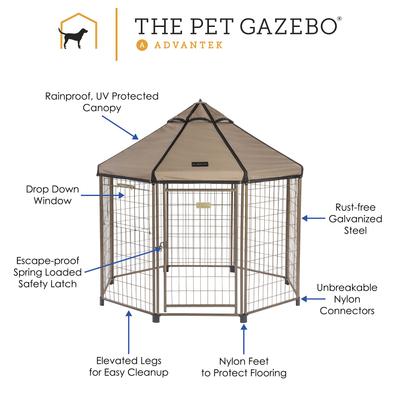Show full view: Win World International Pet Gazebo Dog Kennel, Earth Taupe, 5-ft slide 6 of 8