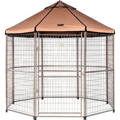 Win World Win World Pet Gazebo Dog Kennel, Earth Taupe, 8-ft