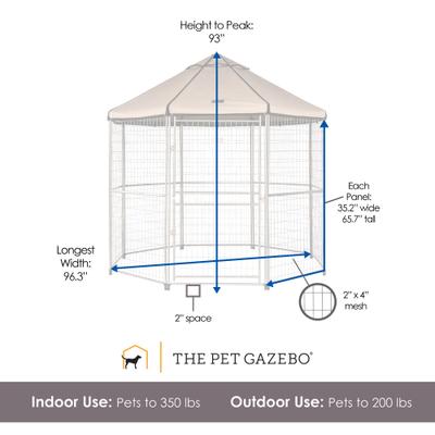 Show full view: Win World Pet Gazebo Dog Kennel, Earth Taupe, 8-ft slide 3 of 9