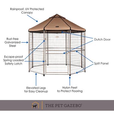 Show full view: Win World Pet Gazebo Dog Kennel, Earth Taupe, 8-ft slide 4 of 9