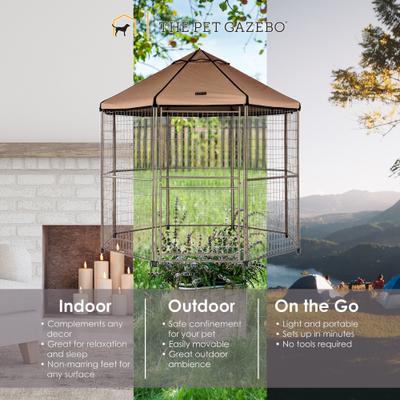 Show full view: Win World Pet Gazebo Dog Kennel, Earth Taupe, 8-ft slide 5 of 9