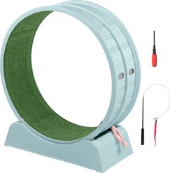 Winado Round PP Track Exercise Wheel & Balls Cat Toy with Green Carpet & Wand, 31.5 x 13.4 x 33.9-in, Blue slide 1 of 9