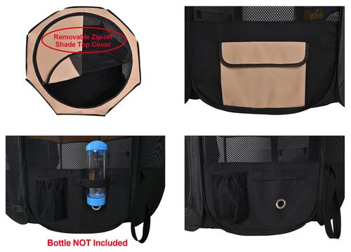 Show full view: WINiPET 2-Door Soft-Sided Dog & Cat Playpen, Beige + Black, 48 x 48 x 32-in slide 5 of 8