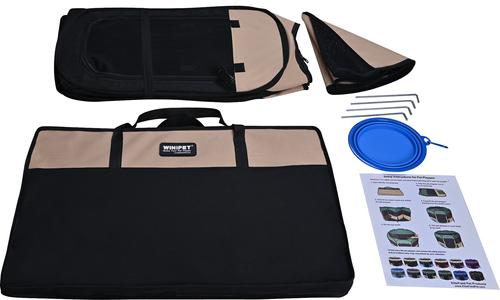 Show full view: WINiPET 2-Door Soft-Sided Dog & Cat Playpen, Beige + Black, 48 x 48 x 32-in slide 6 of 8