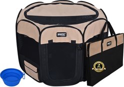 WINiPET 2-Door Soft-Sided Dog & Cat Playpen, Beige + Black, 62 x 62 x 36-in slide 1 of 6