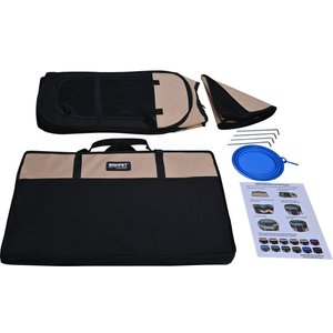 WINiPET 2-Door Soft-Sided Dog & Cat Playpen, Beige + Black, 62 x 62 x 36-in