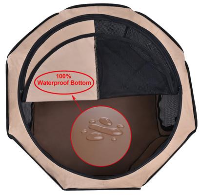 Show full view: WINiPET 2-Door Soft-Sided Dog & Cat Playpen, Beige + Brown, 30 x 30 x 20-in slide 3 of 7