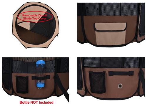 Show full view: WINiPET 2-Door Soft-Sided Dog & Cat Playpen, Beige + Brown, 30 x 30 x 20-in slide 4 of 7