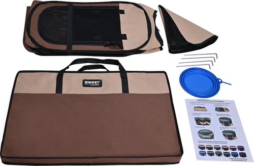 Show full view: WINiPET 2-Door Soft-Sided Dog & Cat Playpen, Beige + Brown, 30 x 30 x 20-in slide 5 of 7