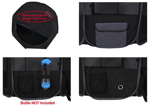 Show full view: WINiPET 2-Door Soft-Sided Dog & Cat Playpen, Black, 36 x 36 x 24-in slide 4 of 7