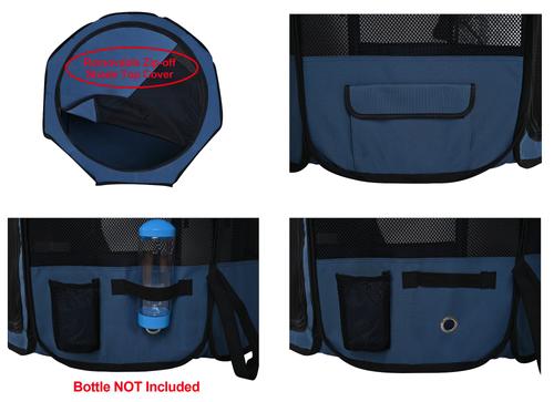 Show full view: WINiPET 2-Door Soft-Sided Dog & Cat Playpen, Blue Gray, 30 x 30 x 17-in slide 4 of 7