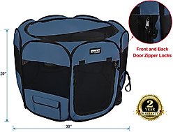 WINiPET 2-Door Soft-Sided Dog & Cat Playpen, Blue Gray, 30 x 30 x 20-in slide 2 of 6