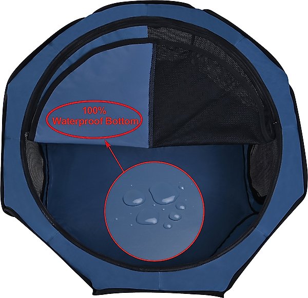 Show full view: WINiPET 2-Door Soft-Sided Dog & Cat Playpen, Blue Gray, 48 x 48 x 32-in slide 3 of 7