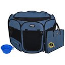 WINiPET 2-Door Soft-Sided Dog & Cat Playpen, Blue Gray, 52 x 52 x 32-in