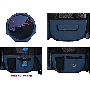 WINiPET 2-Door Soft-Sided Dog & Cat Playpen, Blue Gray, 62 x 62 x 36-in