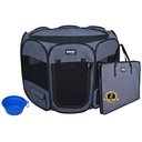 WINiPET 2-Door Soft-Sided Dog & Cat Playpen, Gray, 30 x 30 x 17-in