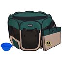 WINiPET 2-Door Soft-Sided Dog & Cat Playpen, Green + Beige, 36 x 36 x 24-in