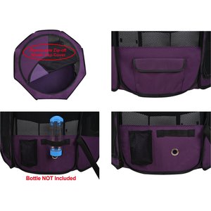 WINiPET 2-Door Soft-Sided Dog & Cat Playpen, Purple, 30 x 30 x 17-in
