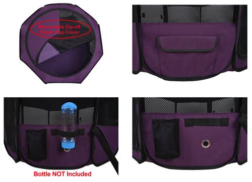 Show full view: WINiPET 2-Door Soft-Sided Dog & Cat Playpen, Purple, 30 x 30 x 17-in slide 5 of 8