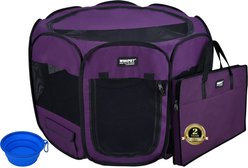 WINiPET 2-Door Soft-Sided Dog & Cat Playpen, Purple, 36 x 36 x 24-in