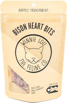 Show full view: Winnie Lou Bison Heart Bits Freeze-Dried Cat Treats, 1-oz bag slide 3 of 6