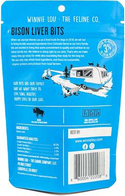 Show full view: Winnie Lou Bison Liver Bits Freeze-Dried Cat Treats, 1-oz bag slide 4 of 5