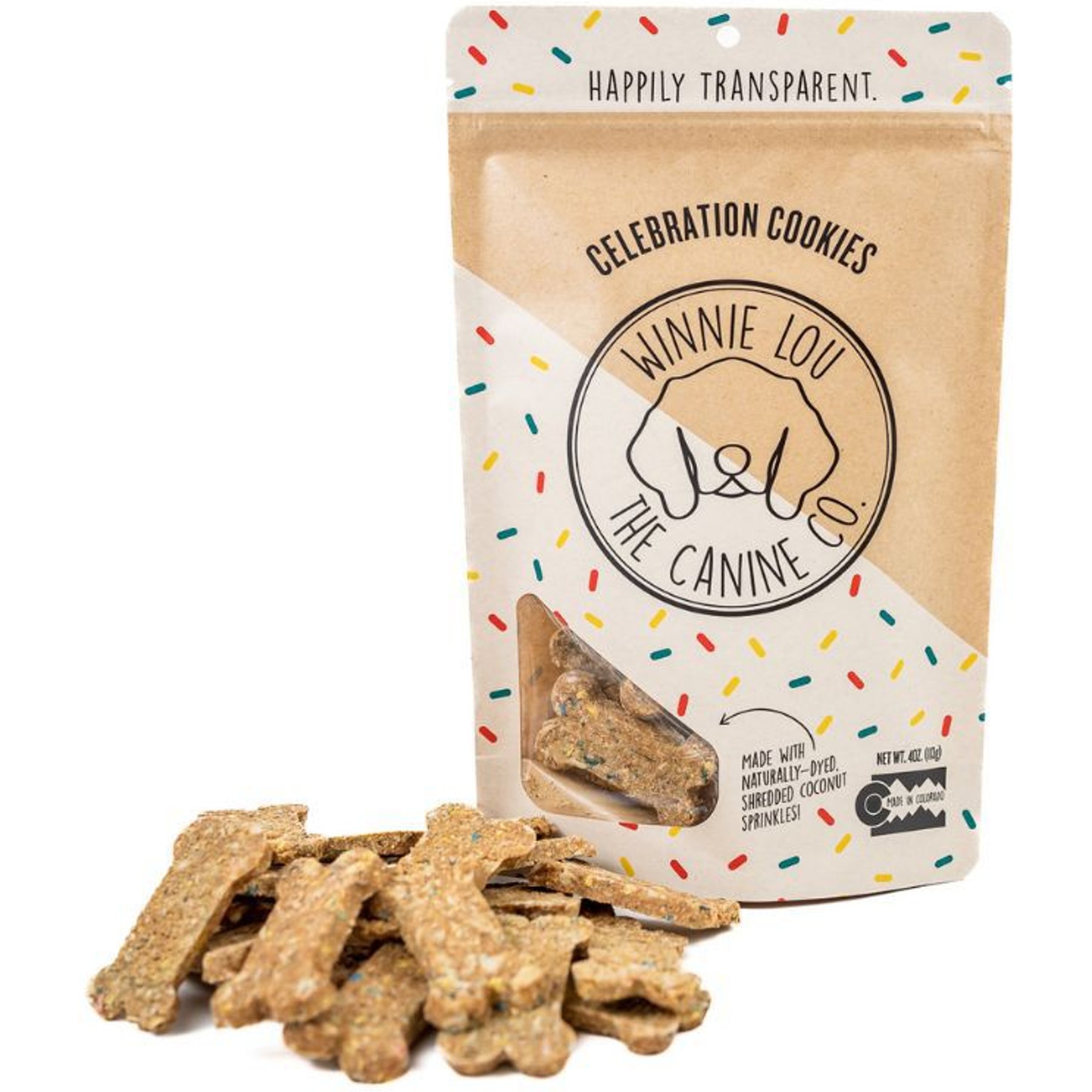 Winnie Lou Celebration Cookies Crunchy Dog Treats, 4-oz bag