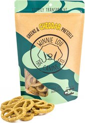 Winnie Lou Greens & Cheddar Pretzels Crunchy Dog Treats, 4-oz bag