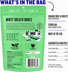 Winnie Lou Minty Breath Bones Crunchy Dog Treats, 4-oz bag slide 2 of 7