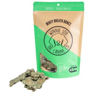 Winnie Lou Minty Breath Bones Crunchy Dog Treats, 4-oz bag