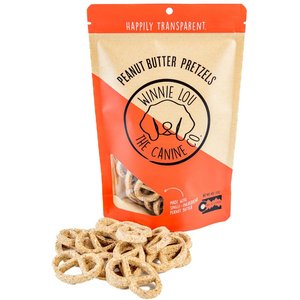 Winnie Lou Peanut Butter Pretzels Crunchy Dog Treats, 4-oz bag