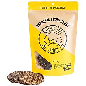Winnie Lou Turmeric Bison Jerky Dog Treats, 2.5-oz bag