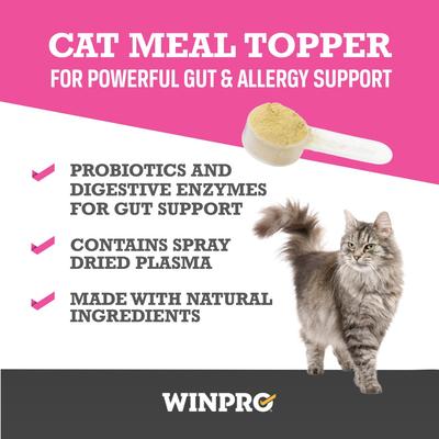 Show full view: WINPRO Pet Probiotic + Plasma Meal Topper Powder Supplement for Cats, 4.23-oz jar slide 3 of 7