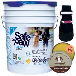 Winter Paw Protection Starter Kit - Safe Paw Ice Melt, Natural Dog Company Paw Protector Balm, Bark Brite Dog Boots, X-Large slide 1 of 9