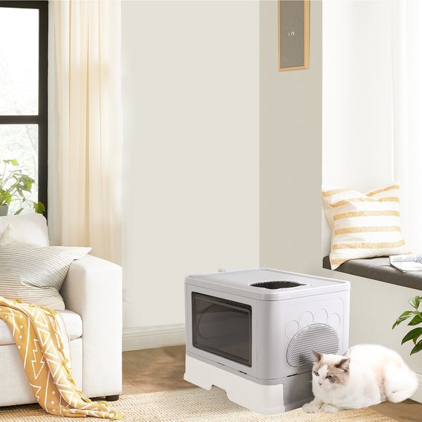 Wisfor Self-Groomer Top Entry Covered Cat Litter Box, Large