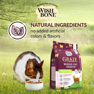 Show full view: Wishbone Graze New Zealand Beef & Lamb Grain-Free Complete Cat Health Dry Cat Food, 4lb-bag slide 8 of 11