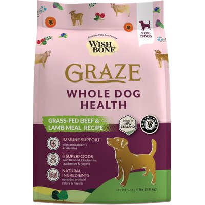 Wishbone Wishbone Graze New Zealand Whole Dog Health Adult Grain-Free Beef & Lamb Dry Dog Food, 4-lb bag