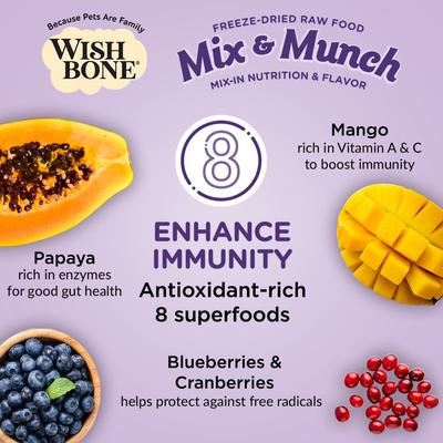 Show full view: Wishbone Mix & Munch Raw Beef & Ocean Fish High-Protein Grain-Free Adult Freeze-Dried Dog Food, 12.35-oz bag slide 5 of 10