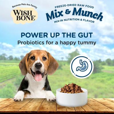 Show full view: Wishbone Mix & Munch Raw Chicken & Rabbit High-Protein Grain-Free Adult Freeze-Dried Dog Food, 12.35-oz bag slide 7 of 10