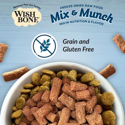 Show full view: Wishbone Mix & Munch Raw Chicken & Rabbit High-Protein Grain-Free Adult Freeze-Dried Dog Food, 12.35-oz bag slide 9 of 10