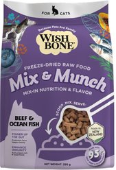Wishbone Mix & Munch Raw High-Protein Grain-Free Beef & Ocean Fish Freeze-Dried Cat Food, 12.35-oz bag