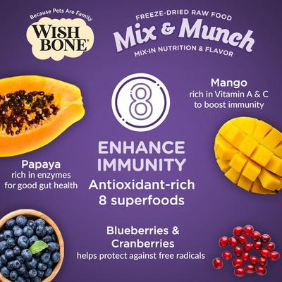 Show full view: Wishbone Mix & Munch Raw High-Protein Grain-Free Beef & Ocean Fish Freeze-Dried Cat Food, 12.35-oz bag slide 5 of 10