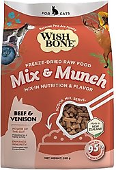 Wishbone Mix & Munch Raw High-Protein Grain-Free Beef & Venison Freeze-Dried Cat Food, 12.35-oz bag