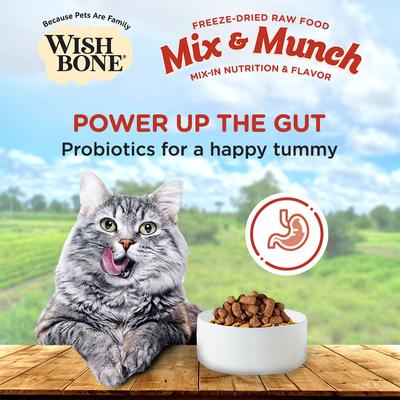 Show full view: Wishbone Mix & Munch Raw High-Protein Grain-Free Beef & Venison Freeze-Dried Cat Food, 12.35-oz bag slide 7 of 10