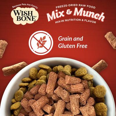 Show full view: Wishbone Mix & Munch Raw High-Protein Grain-Free Beef & Venison Freeze-Dried Cat Food, 12.35-oz bag slide 9 of 10
