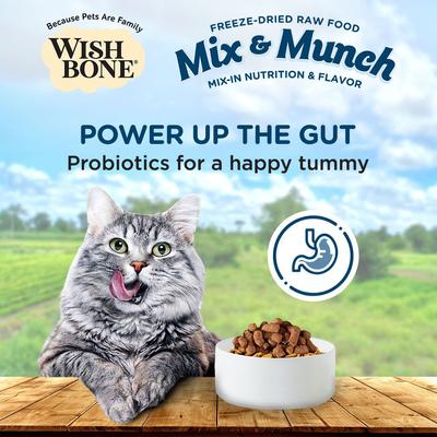 Show full view: Wishbone Mix & Munch Raw High-Protein Grain-Free Chicken & Rabbit Freeze-Dried Cat Food, 12.35-oz bag slide 7 of 10