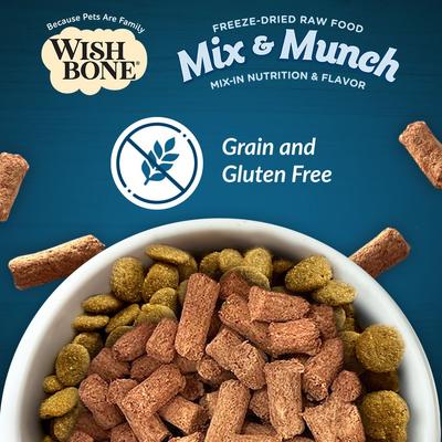 Show full view: Wishbone Mix & Munch Raw High-Protein Grain-Free Chicken & Rabbit Freeze-Dried Cat Food, 12.35-oz bag slide 9 of 10