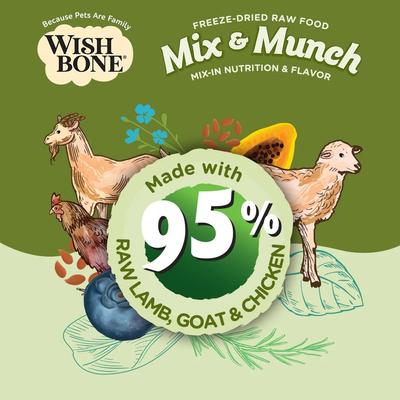 Show full view: Wishbone Mix & Munch Raw High-Protein Grain-Free Lamb, Goat & Chicken Freeze-Dried Cat Food, 12.35-oz bag slide 3 of 11