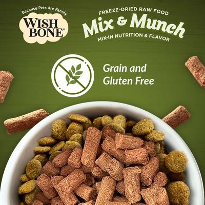 Show full view: Wishbone Mix & Munch Raw High-Protein Grain-Free Lamb, Goat & Chicken Freeze-Dried Cat Food, 12.35-oz bag slide 9 of 11