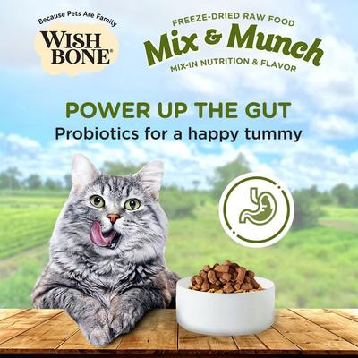 Show full view: Wishbone Mix & Munch Raw High-Protein Grain-Free Lamb, Goat & Chicken Freeze-Dried Cat Food, 12.35-oz bag slide 7 of 11